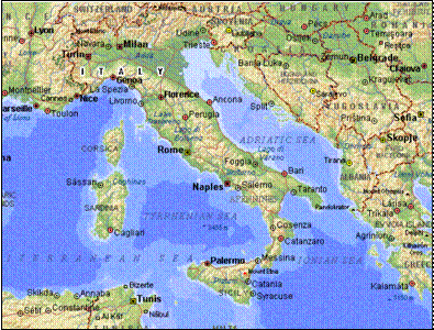 map-Topography of Italy