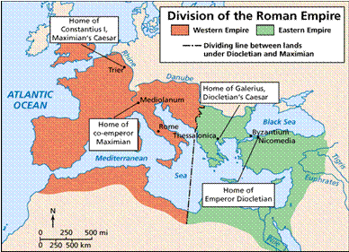 map-division of Roman Empire-4c