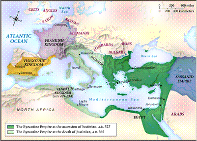 map-Byz Empire-During & After Justinian